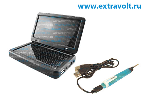 USB паяльник и зарядник на солнечных батареях в комплекте